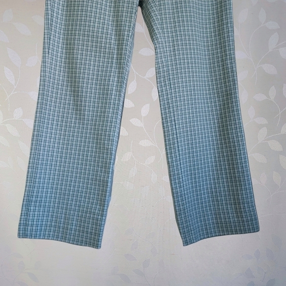 Vintage Esprit High Rise Straight Leg Preppy Academia Plaid Trouser Sage Green - Picture 8 of 16